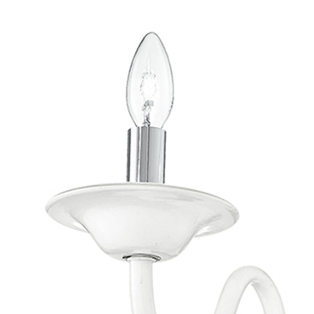 Applique Pasta di Vetro Bianca Finiture Cromate Lampada da Parete Classica E14