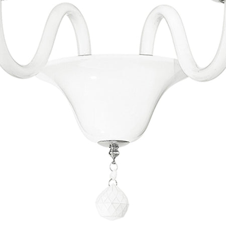 Applique Pasta di Vetro Bianca Finiture Cromate Lampada da Parete Classica E14