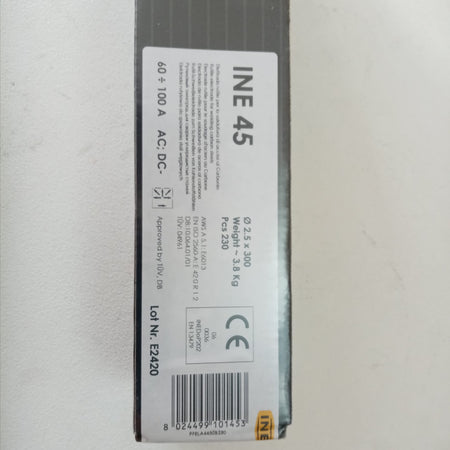 Elettrodo rutile INE 45 E6013 da 2,5 x 300mm colore grigio per la saldatura di acciaio al carbonio - 230pz