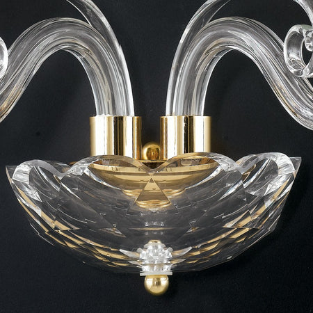 Applique Classica Cristallo Finitura Oro Lampada da Parete E14
