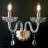 Applique Finiture Oro Cristallo Gocce Trasparente Lampada da Parete Classica E14