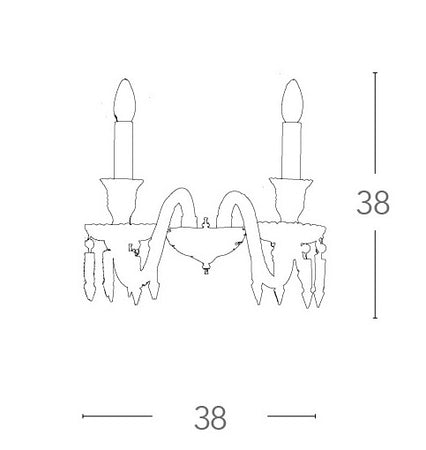 I-LOUVRE/AP2 - Applique Cristallo Decorato Lampada da Parete Classica E14