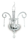 Applique Una Luce Vetro Pendangli Cristallo K9 Finiture Cromo Lampada Classica E14