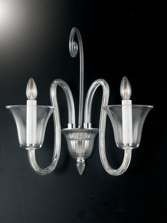 Applique Classica Vetro Ultra Trasparente Lampada da Parete E14