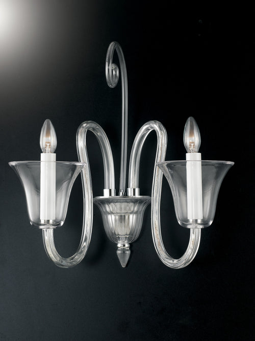 Applique Classica Vetro Ultra Trasparente Lampada da Parete E14