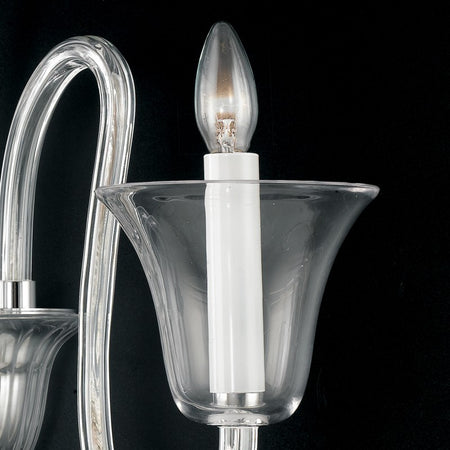 Applique Classica Vetro Ultra Trasparente Lampada da Parete E14