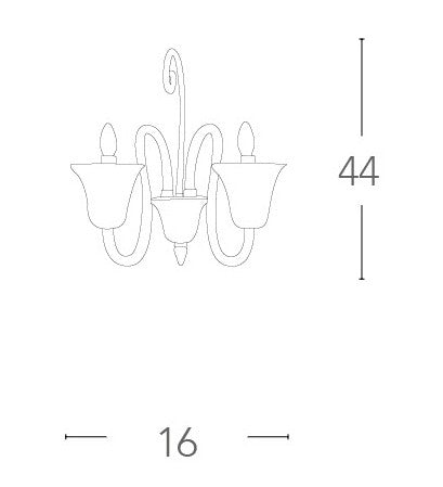 Applique Classica Vetro Ultra Trasparente Lampada da Parete E14