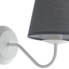 Applique Metallo Bianco paralume Tessuto Grigio Lampada da Parete E14