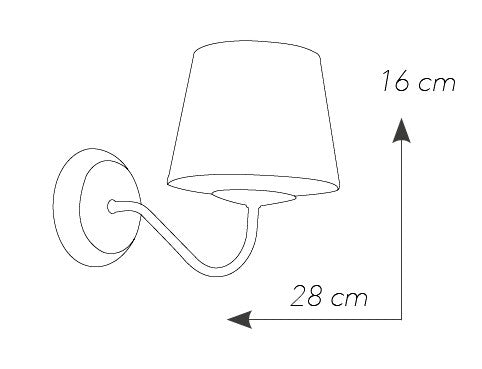 Applique Metallo Bianco paralume Tessuto Grigio Lampada da Parete E14