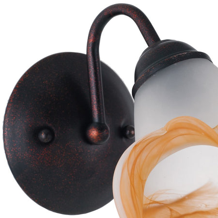 Applique color ruggine con paralume ambrato 40 watt E14