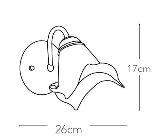 Applique color ruggine con paralume ambrato 40 watt E14