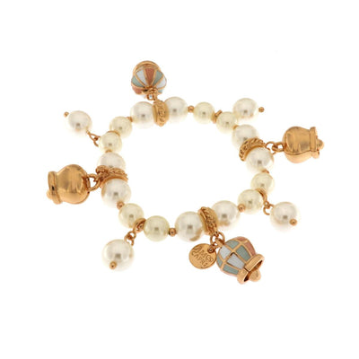 BYSIMON - Bracciale in Metallo con perle e campane colorate
