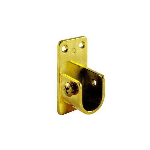 MASIDEF-MOBILIA-2 SUPPORTI LATERALI PER TUBO OVALE OTTONATI 30x15MM