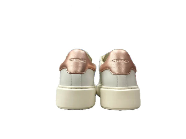 CRIME LONDON Sneaker Donna Bianco Rosa Laminato