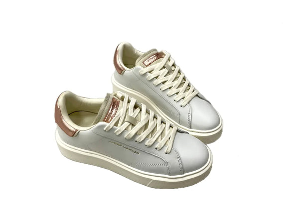 CRIME LONDON Sneaker Donna Bianco Rosa Laminato