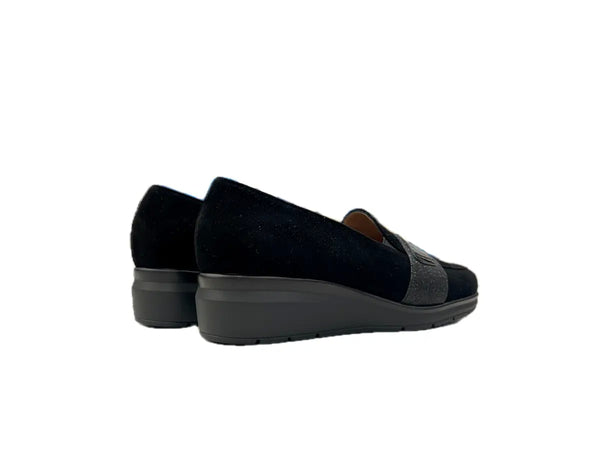 comfort Mocassini donna camoscio nero