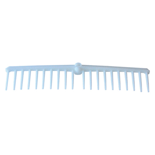 RASTRELLO PER ERBA 20 denti colore bianco materiale plastico. Lunghezza cm. 63
