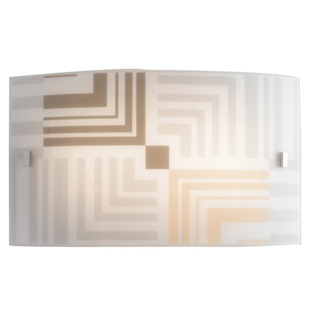 Applique Rettangolare Vetro Bianco Decoro Frecce Lampada da Parete Moderna E27