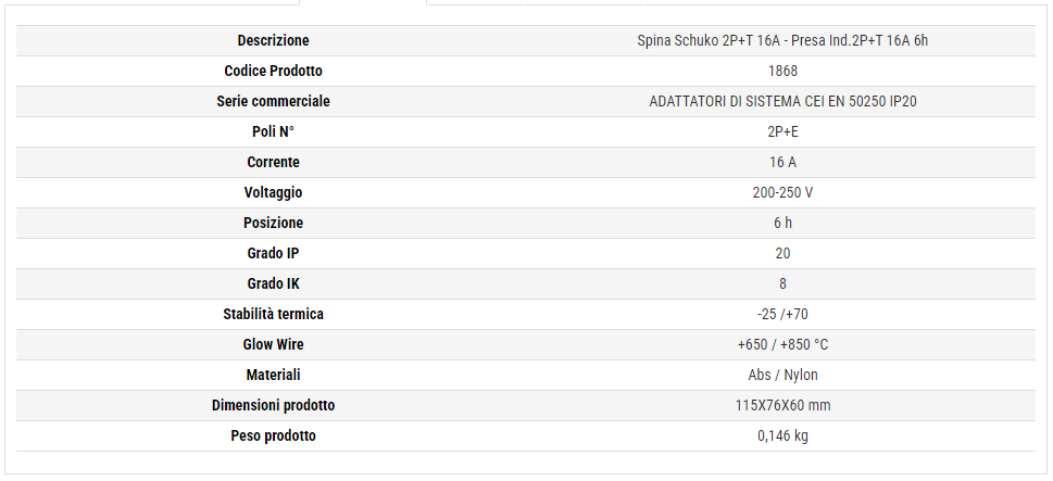 Rosi adattatore mobile da spina schuko a presa industriale IP20
