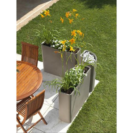 Vaso rettangolare "Divio indoor, outdoor e water reserve" in plastica colorati da esterno e giardino per fiori e piante