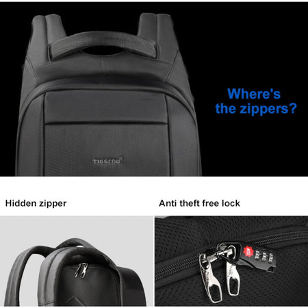 Tigernu zaino da viaggio e lavoro T-B3599 nero