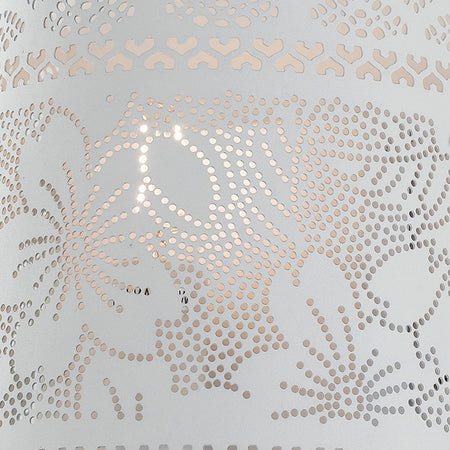 Applique Classica Bianco Opaco Forato Pizzo Lampada da Parete E14