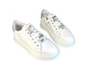 PATRIZIA PEPE Sneaker donna in pelle bianca e logo in metallo con strass