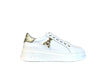 PATRIZIA PEPE Sneaker donna in pelle bianca e logo platino