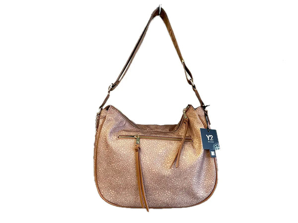 YNOT Borsa donna Hobo bag Nut con tracolla regolabile