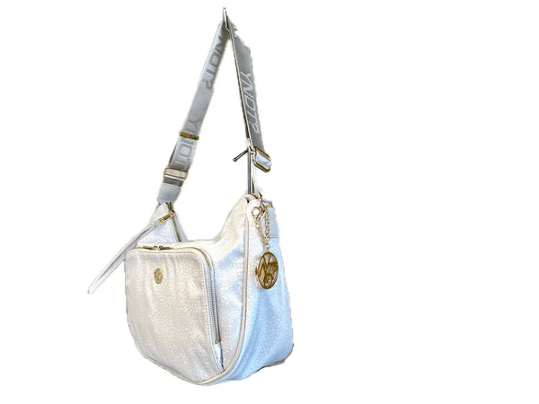 YNOT Borsa donna Hobo Bag White con tracolla regolabile