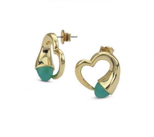 Boccadamo - Orecchini a forma di cuore con cristalli color amazzonite