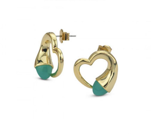 Boccadamo - Orecchini a forma di cuore con cristalli color amazzonite