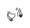 Boccadamo - Orecchini a forma di cuore con cristalli color light sapphire