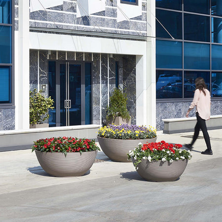 Vaso tondo ''Arena'' in plastica colorati da esterno e giardino per piante e fiori