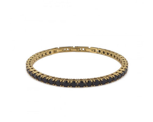 Boccadamo - Bracciale tennis oro con zirconi neri