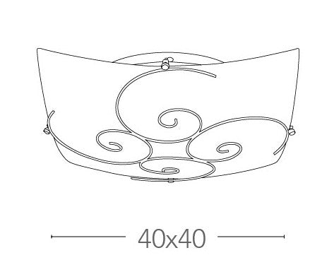 Plafoniera dal design classico con decoro in ferro battuto