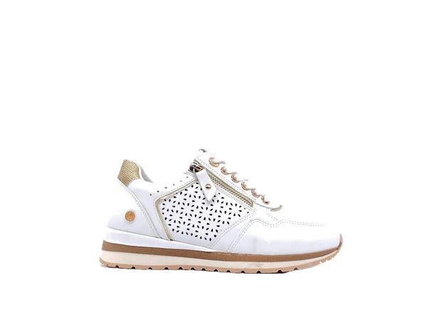 XTI Sneakers donna bianche traforate con zip
