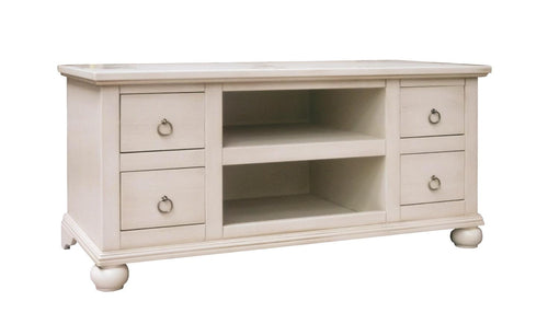 MOBILI 2G - PORTA TV CLASSICO 4 CASSETTI IN LEGNO AVORIO L.120 P.50 H.53