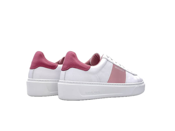 WOOLRICH Sneaker donna pelle bianco e rosa