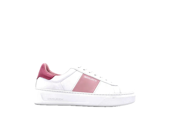 WOOLRICH Sneaker donna pelle bianco e rosa