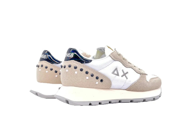 SUN68 Sneaker donna ALLY STUDS Bianco panna