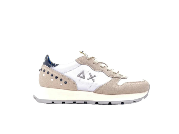 SUN68 Sneaker donna ALLY STUDS Bianco panna