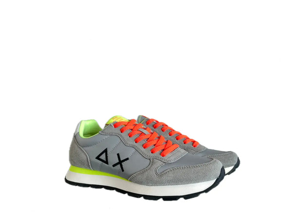 SUN68 Sneakers uomo Tom Fluo grigio chiaro