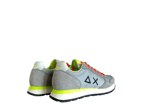 SUN68 Sneakers uomo Tom Fluo grigio chiaro
