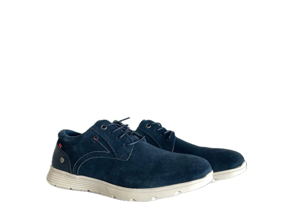 XTI Scarpe stringate uomo scamosciate blu