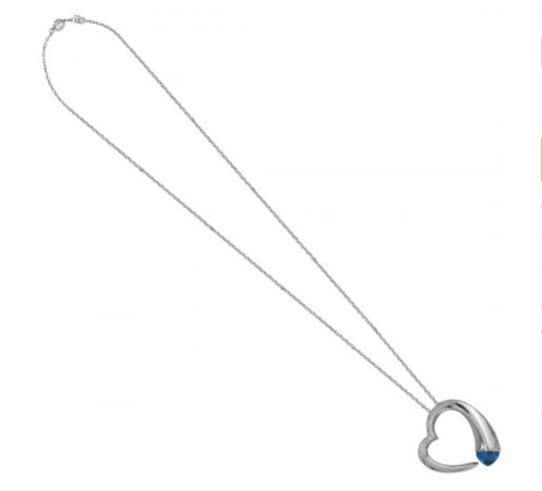 Boccadamo - Collana con cuore pendente e cristallo color acquamarina