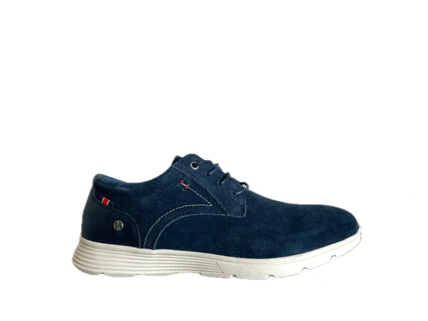 XTI Scarpe stringate uomo scamosciate blu