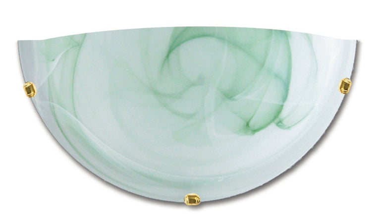 Applique Lunetta Vetro Sfumato Verde Lampada da Parete Classica E27
