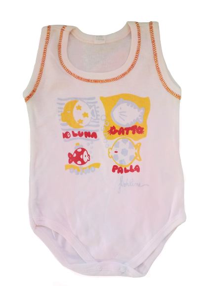 Body Canotta in Cotone Leggero Rosa neonato