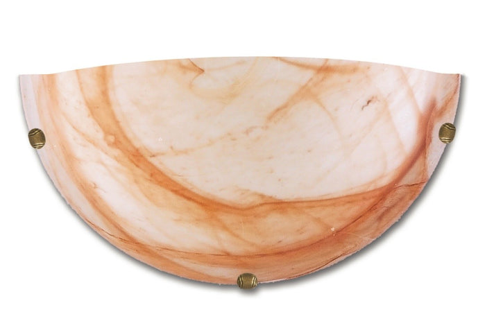 Applique Lunetta Vetro Sfumato Tabacco Interno Classico E27